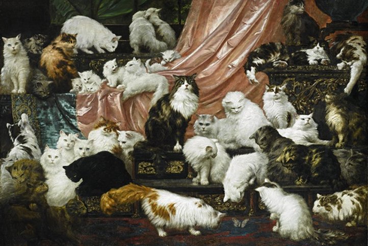 lukisan kucing persia berjudul My Wife's Lovers tahun 1891